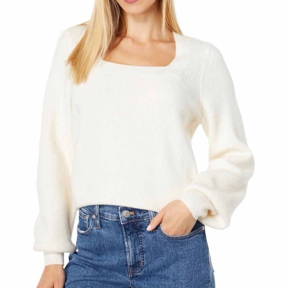 Women’s Madewell Cream Square Neck Knit Pullover XL